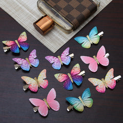 Mesmeriser Realistic Butterfly Clips Pack of 10 – 5 Assorted Matte Coloured Hair Clips for Girls – Cute Duckbill Slides in Box Packaging for Easy Storage