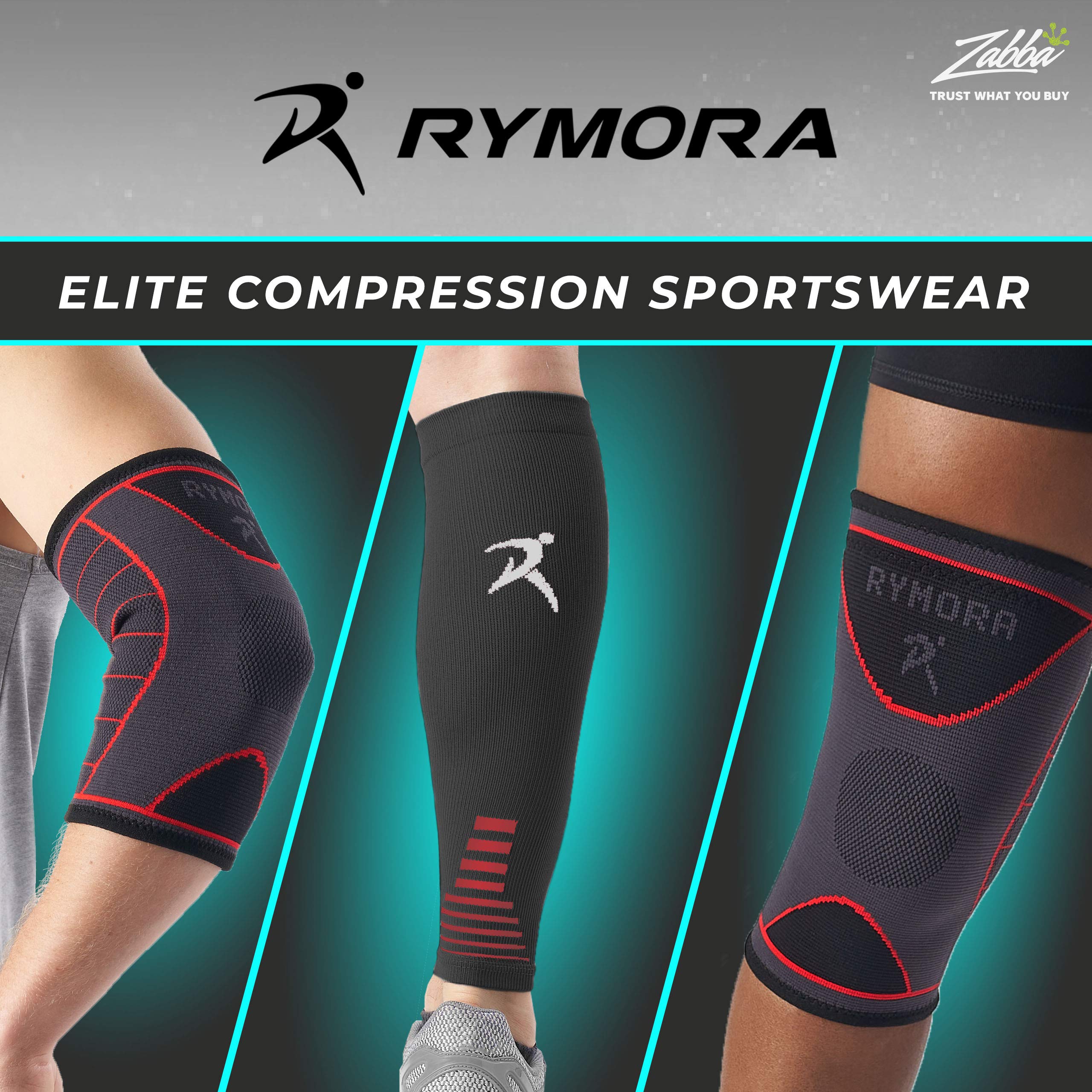 Rymora Compression Socks for Men and Women (Cushioned, Graduated Compression, Seamless)