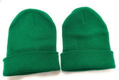 Caprilite 2 x Children's Kids Boys Girls Unisex Winter Knitted Beanie School Hat (Pair) UK (Green)