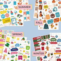 Clever Fox Seasonal Planner Stickers – 600and Month, Holiday & Seasons Stickers for Your Planner, Monthly Journal & Calendar – 18 Sheets, Set of Stickers & Washi Tape by Clever Fox (Seasonal Pack)