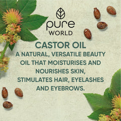 Pure World Natural Castor Oil 250ML Cold & Freshly Pressed 100% Pure and Undiluted Hexane Free Nourish Your Skin and Hair Eyebrows, Nails, Beard, Hair, Eyelash Growth Food Grade