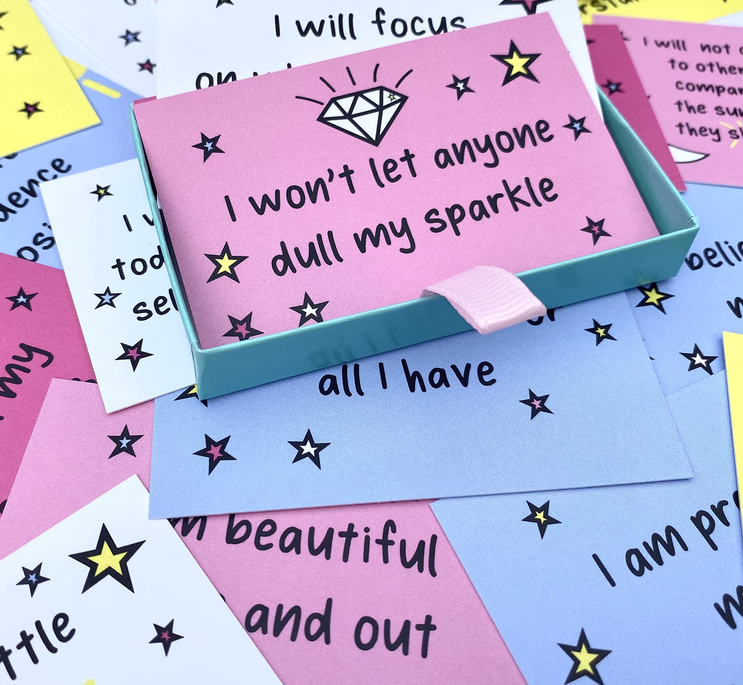 Daily Happiness Affirmation Cards, Positive Affirmation Deck, Self help cards, girls and kids affirmation cards