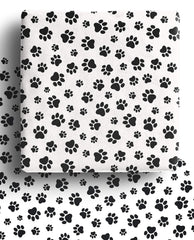 4 x Paw Print Recyclable Wrapping Paper Sheets 70cm x 50cm - Premium Gift Wrap Designed and Made in the UK for Dog, Cat and all Animal Lovers. Pet Safe.
