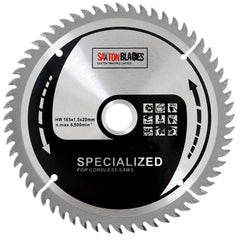 Saxton TCT16560T 165mm x 60t TCT Thin Kerf Cordless Circular Saw Blade Compatible with Dewalt Makita