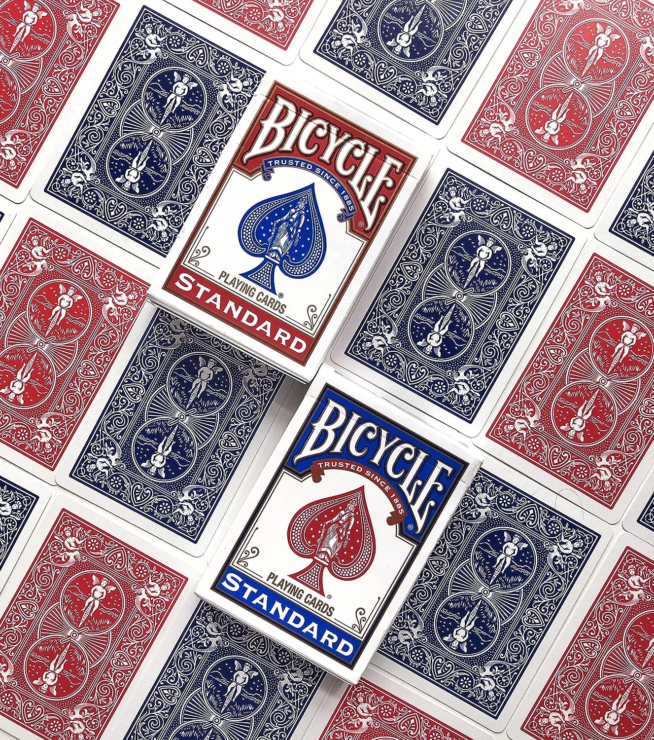 Bicycle® Standard index Playing Cards, 2 Decks, Red & Blue, Air Cushion Finish, Professional, Superb Handling & Durability for 14 years