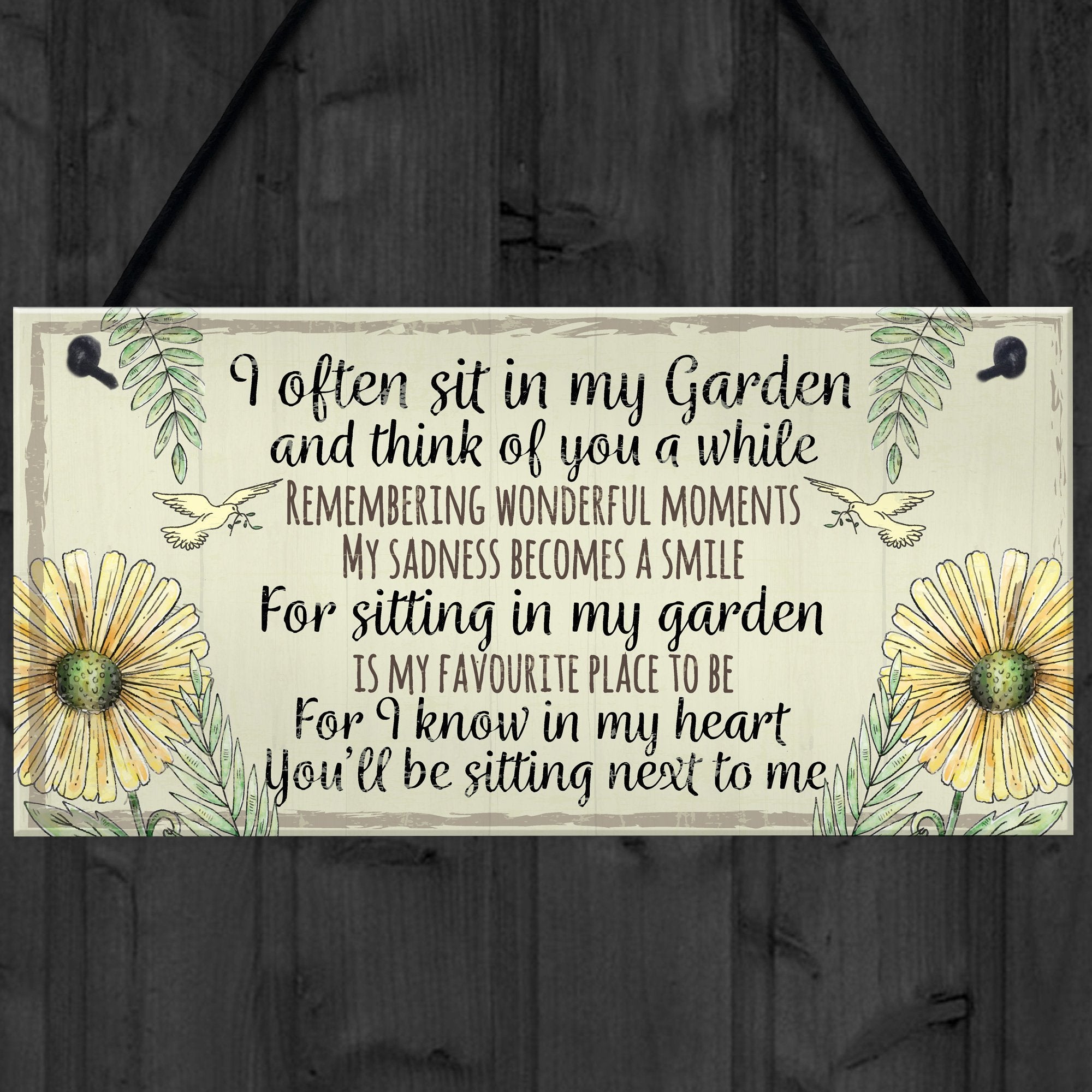 RED OCEAN Garden Plaque Summer House Sign Garden Shed Friendship Mum Nan Memorial Gift