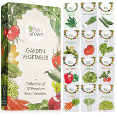 Gardening Vegetable Seed Set: 12 Varieties of Garden Vegetables as Practical Vegetable Seed Mix for the Garden and Balcony – Eco friendly Gift Box of Garden Plants, Premium Vegetable Seeds by OwnGrown