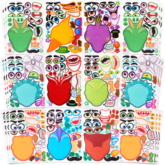 JOYIN 36 PCS Make-a-face Sticker Sheets Make Your Own Dinosaur Fantasy Animal Mix and Match Sticker Sheets for Children, Sticker Faces for Kids, Stickers for Party Bags, Kids Party Favor Supplies