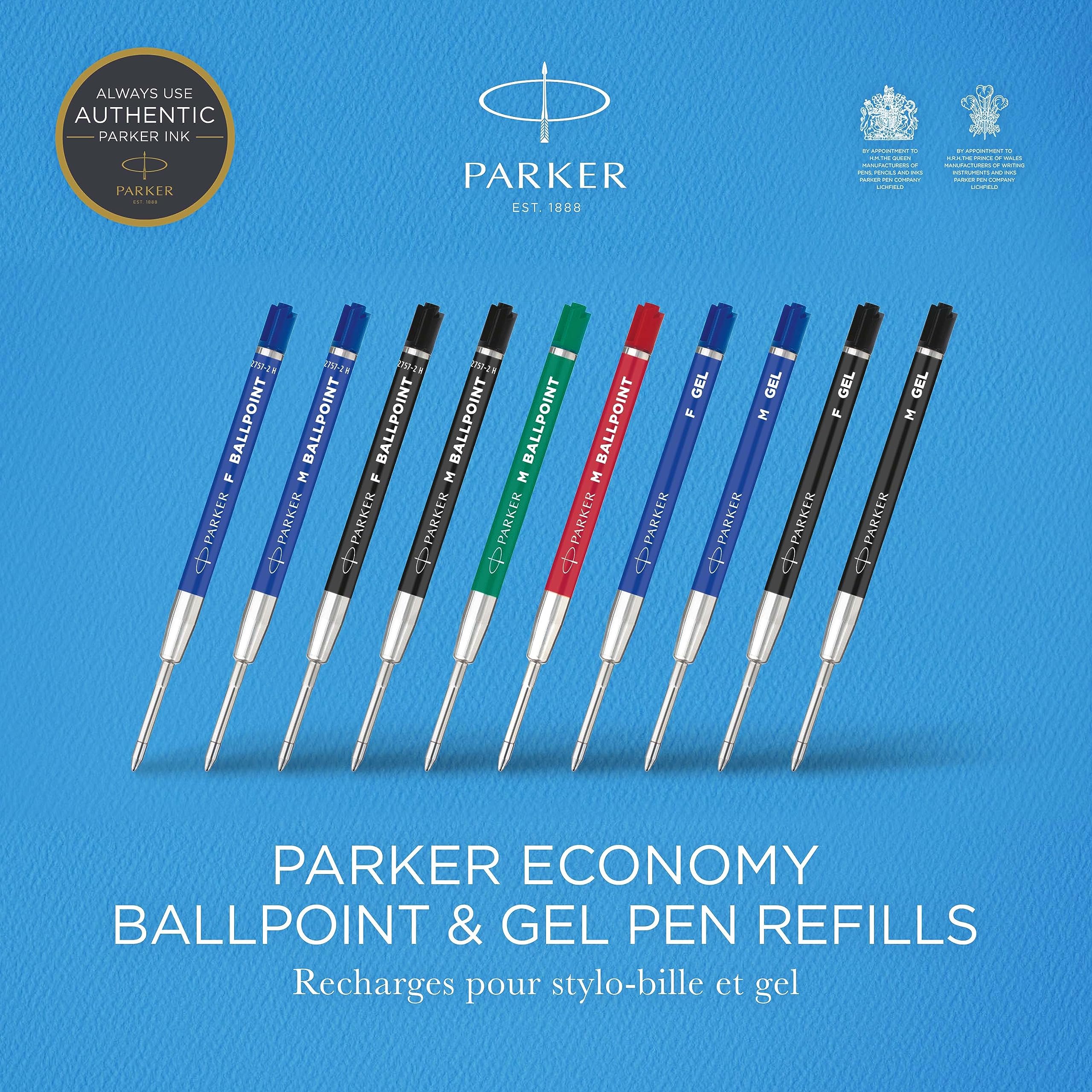 Parker Ballpoint Pen Refill   Medium Tip   Red QUINKflow Ink   2 Count