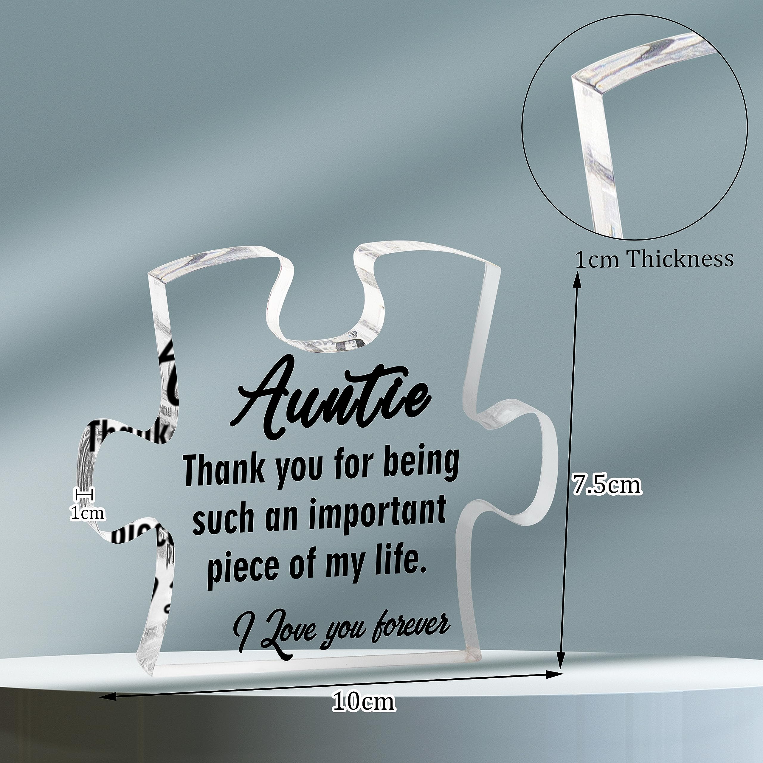 Merclix Auntie Puzzle-Shaped Acrylic Plaque Best Auntie Gifts from Nephew Auntie Birthday Gifts for Women Gifts for Auntie from Niece Aunty Gift Christmas Mothers Day Auntie Gift