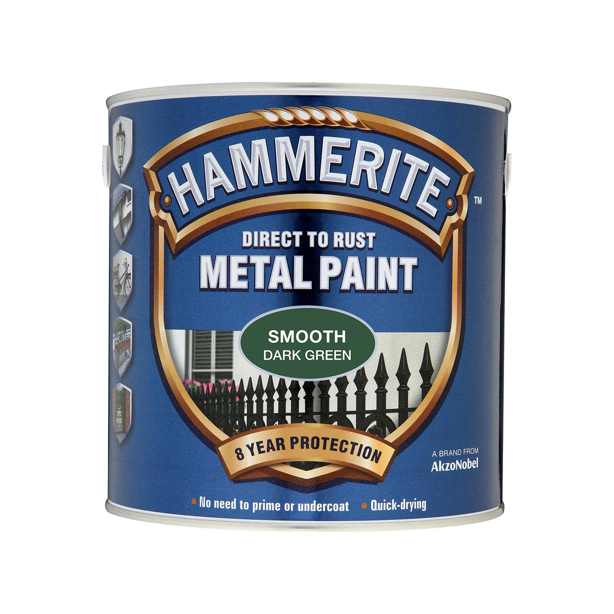 Hammerite Direct to Rust Metal Paint - Smooth Dark Green Finish 750ML