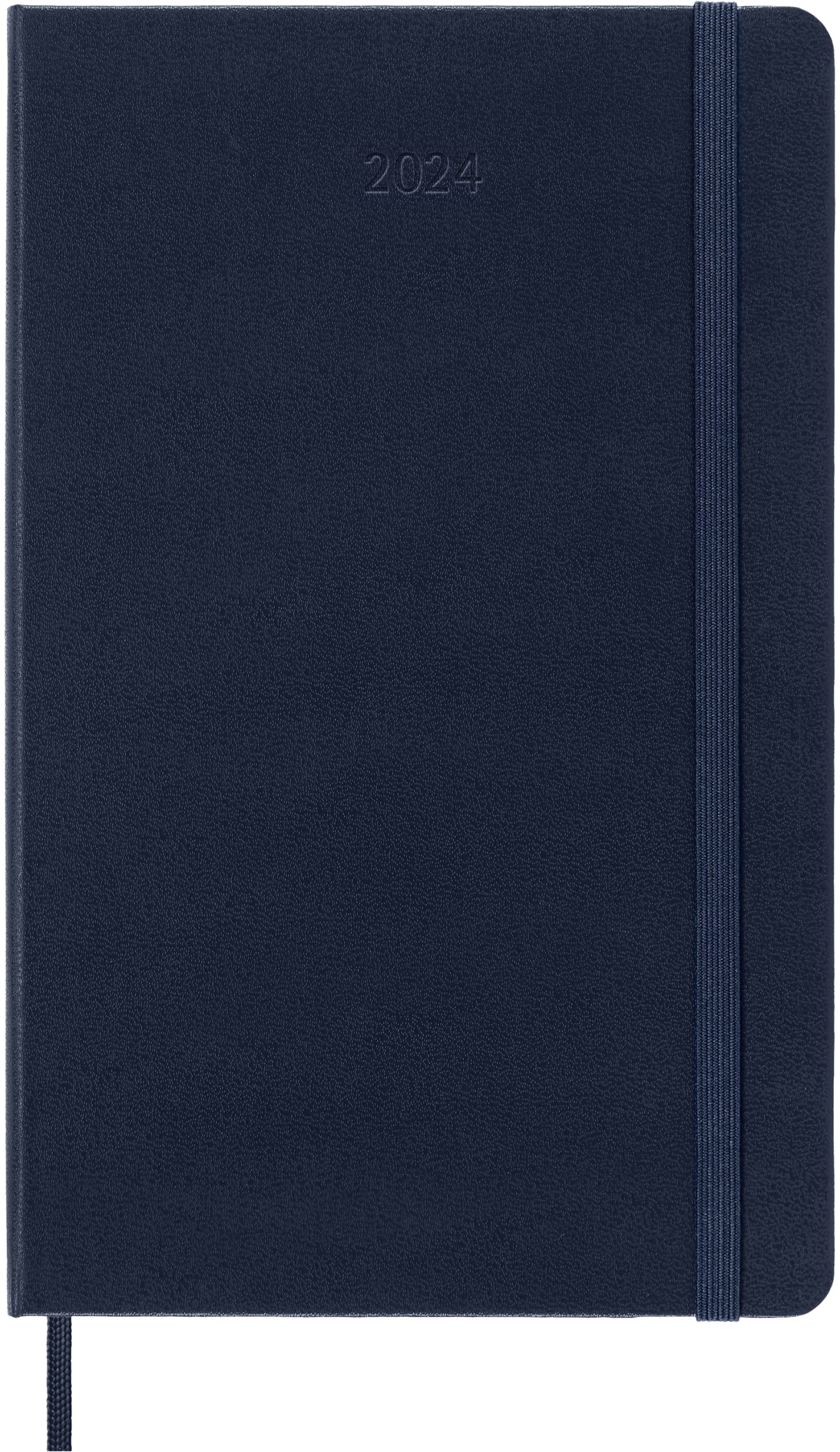 Moleskine Weekly Agenda With Space For Notes 12 Months 2024, Agenda 2024, Size Large 13x21, Hard Cover And Elastic Closure, Colour Sapphire Blue