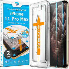 Power Theory Screen Protector for iPhone 11 Pro Max [2-Pack] with Easy Install Kit [Premium Tempered Glass for iPhone 11 ProMax]