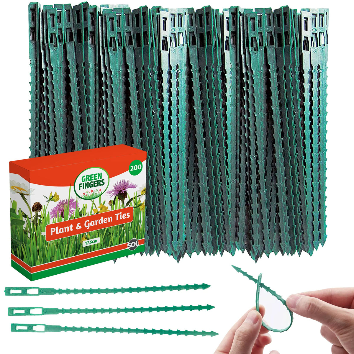 200pk Plant Ties for Climbing Plants   17.5cm   Green Twist Ties   Heavy Duty Garden Ties for Plants, Shrubs, Trees & House Plants   Green Cable Ties   Plant Tie   Garden Twist Tie   Garden Cable Ties