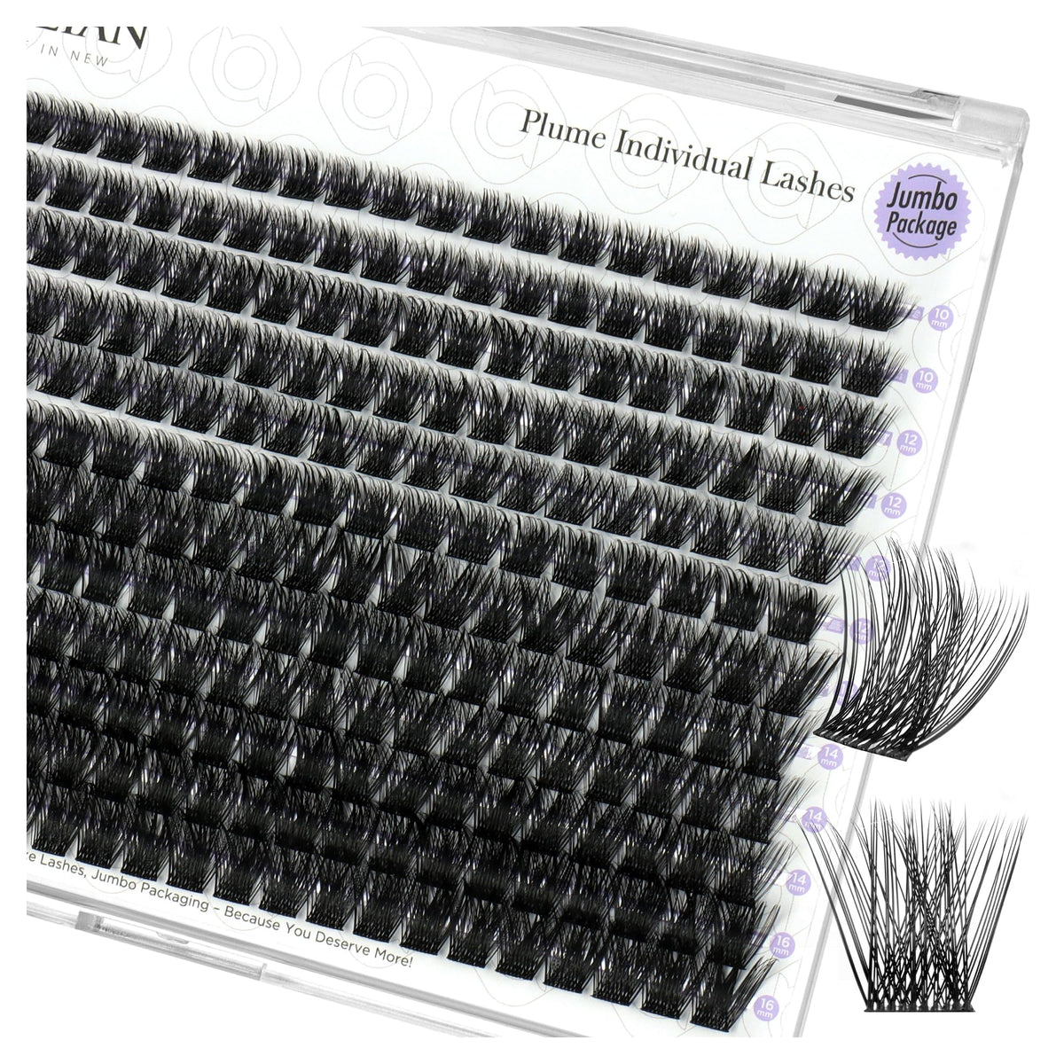 BEYELIAN Cluster Lashes, 264 Pcs 10-16mm D Curl Eyelashes Cluster Natural Look Soft DIY Lash Extensions Black Super Thin Band DIY Eyelash Extension