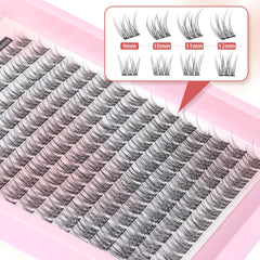 PHKERATA Wispy Cluster Lashes Natural Individual Eyelashes 180Pcs 9-12MM Lashes Individual Cluster Short Wispy C Curl Eyelash Clusters 9-12MM Super Thin Band Eyelashes