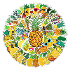 Pineapple Stickers for Laptop (50 PCS),Gift for Children Teens Adults Girl Boys,Waterproof Cute Cartoon Yellow Stickers for Water Bottle,Vinyl Stickers for Journal,Dairy,Scrapbook,Skateboard