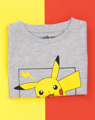 Pokemon T-Shirt for Boys   Kids Girls Pikachu Game Grey Character Top   Gamer Clothing Merchandise 4-5 Years