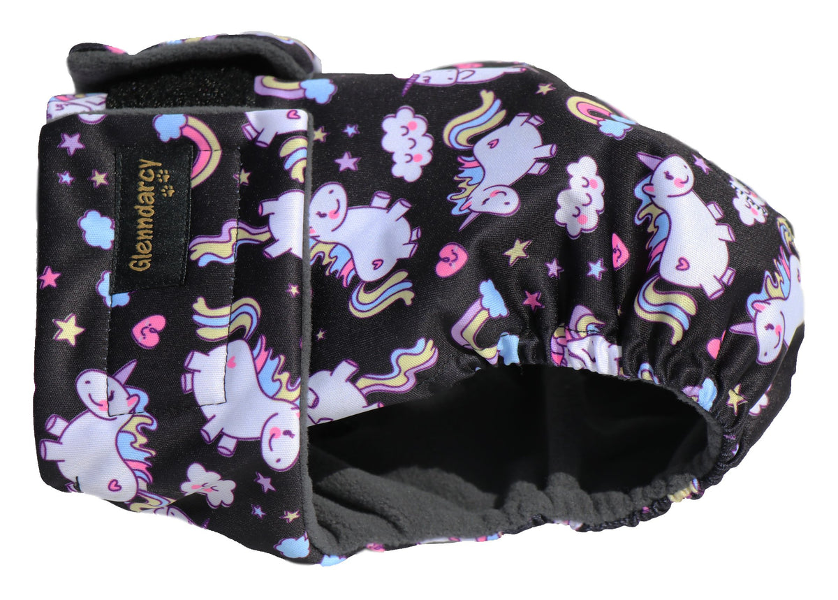 Glenndarcy No Tailhole Dog Season Nappy - French Bulldog - Unicorns Medium Long Pants only