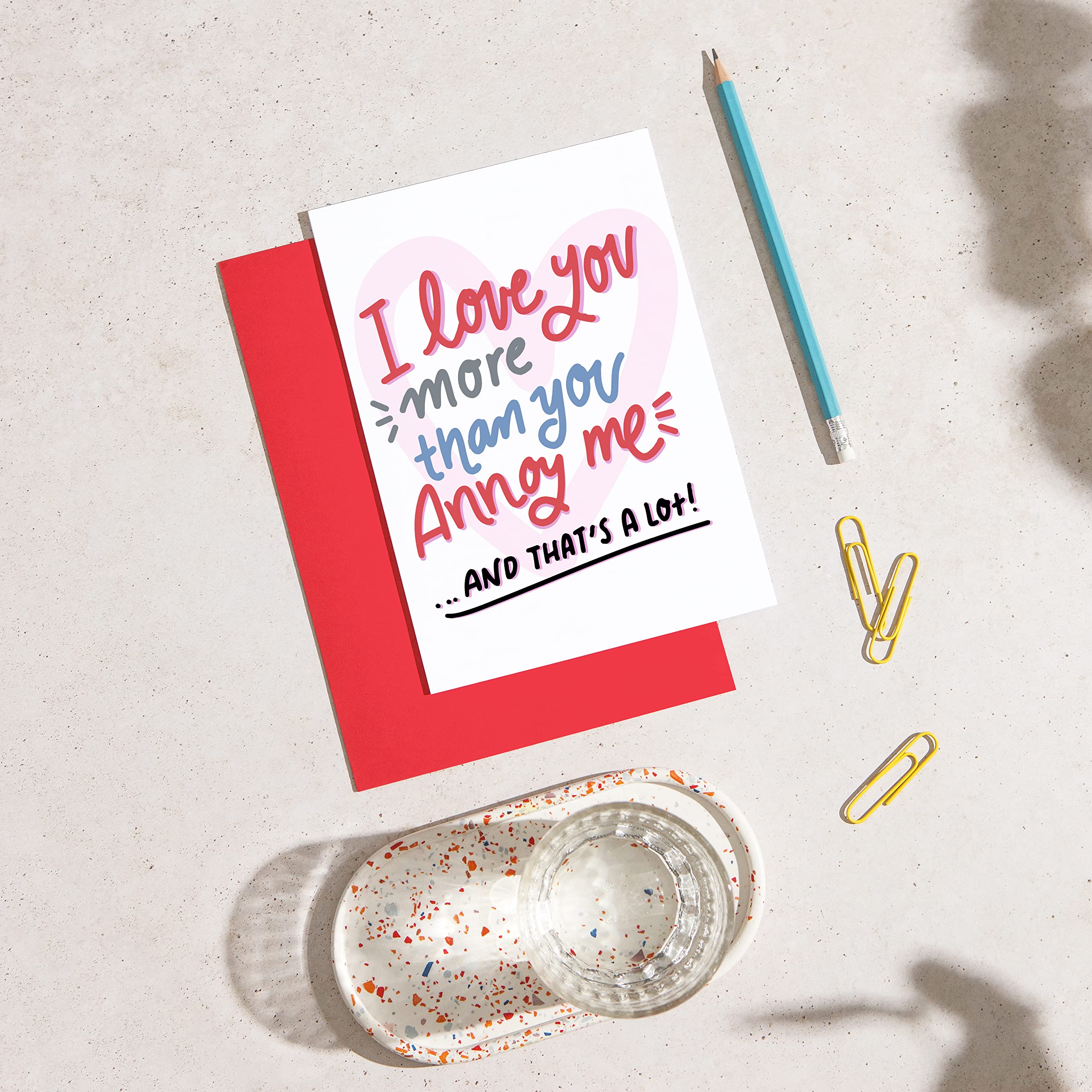 Huxters Funny Birthday Card for Him - 'I Love you more than you annoy me' - Anniversary Card for Husband - Valentines day Card - Wife Birthday cards for her - Boyfriend love card girlfriend - A5