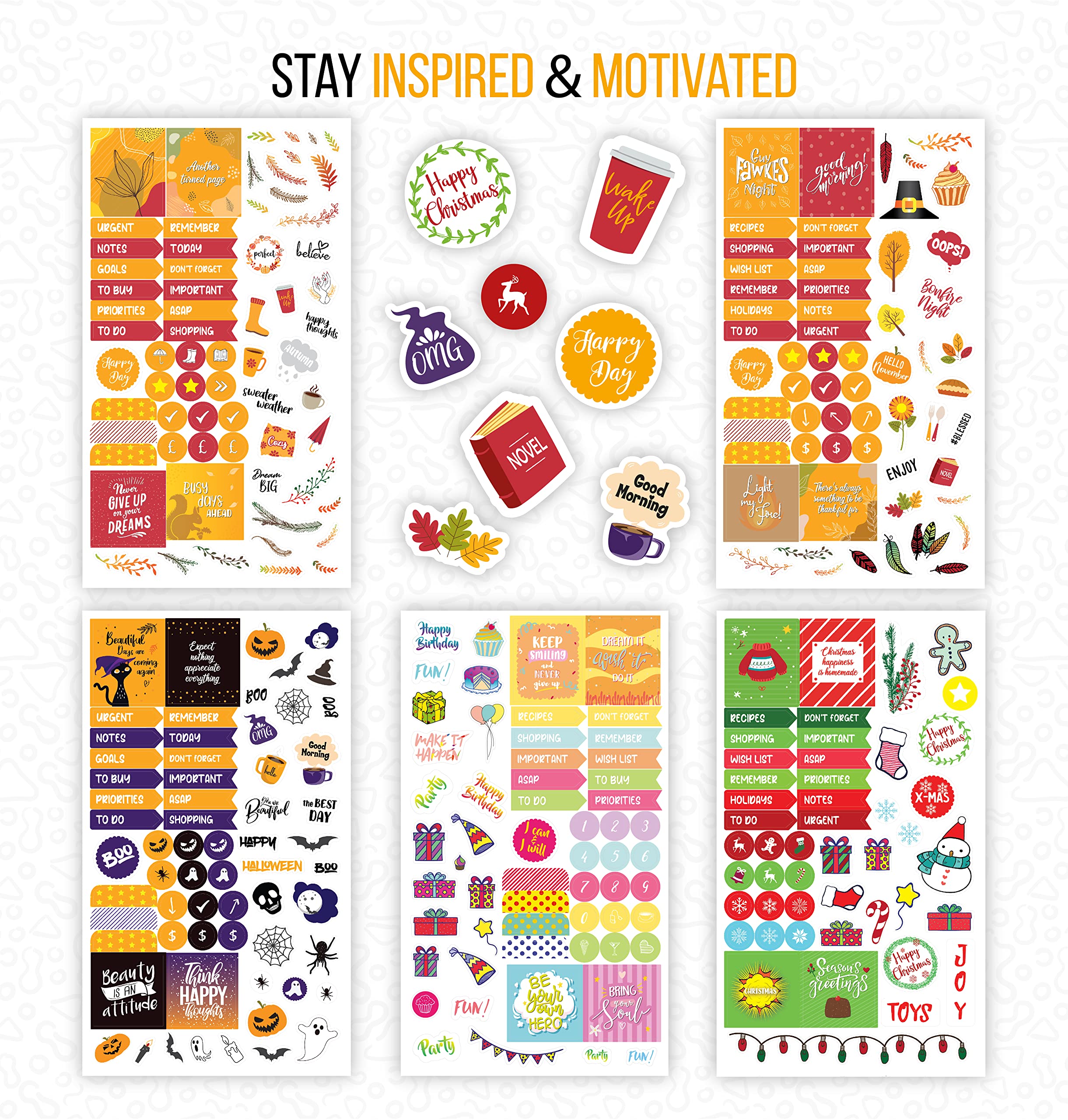 Get Organized with 1479 Seasonal & Productivity Planner Stickers - UK Special - Enhance Your Planner, Calendar, and Organizer - Planner Accessories by Vladi Creative