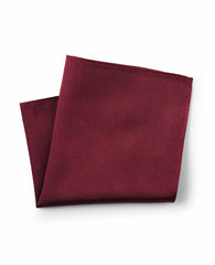 The Savile Row Company London Men's Silk Pocket Square Handkerchief - Burgundy Fine Twill Weave