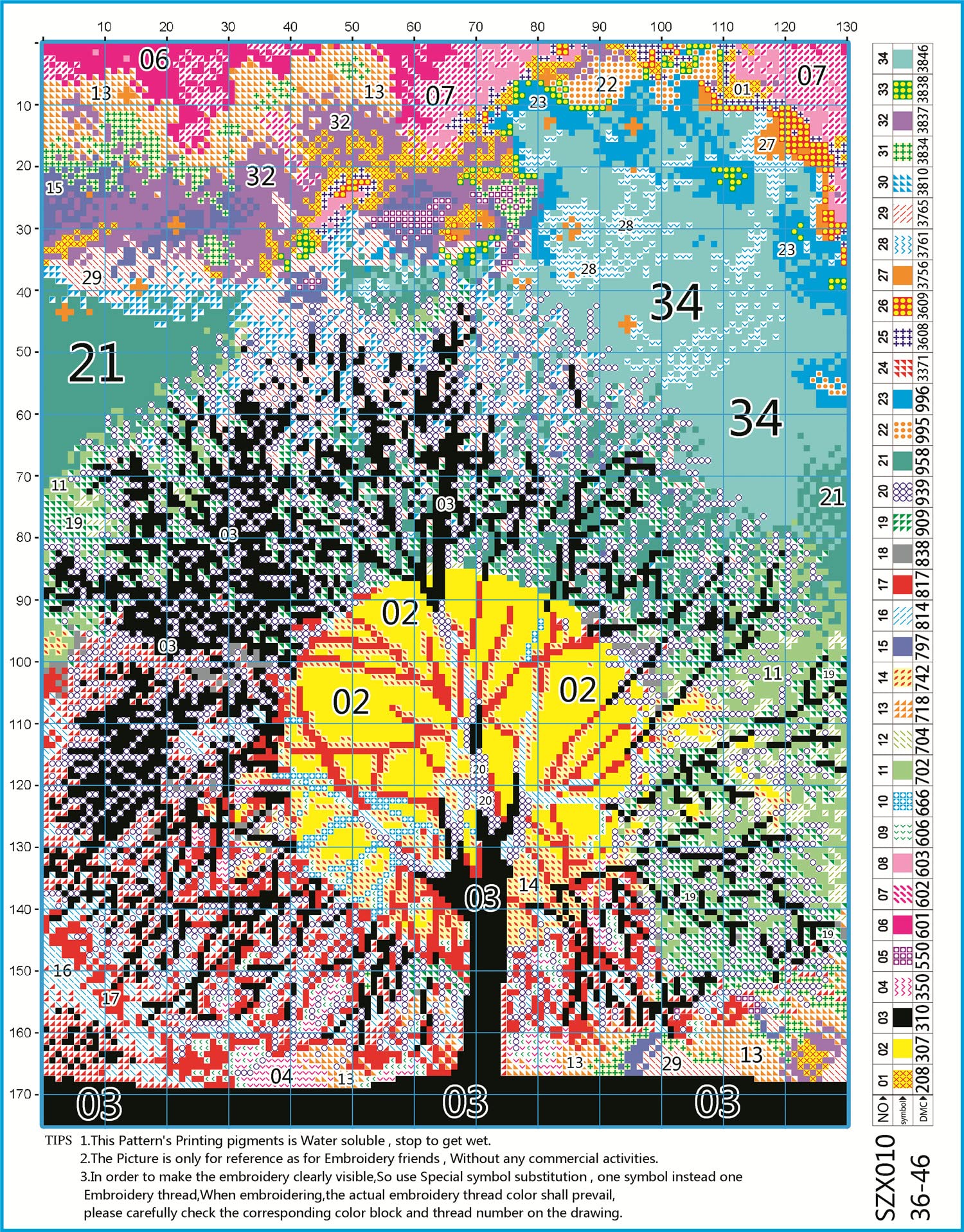 Cross Stitch Kits 11 Count Stamped, Meecaa Landscape Tree Starry Sky Moon Embroidery Kit with Accessories Pre Printed (36CMx46CM) (Landscape)