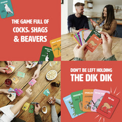 Ginger Fox Don't Be A Dik Dik Card Game. Giggle With Friends & Family At Parties & Gatherings Playing This Laugh-Out-Loud Fun Adult Animal Nature Game For Ages 16and