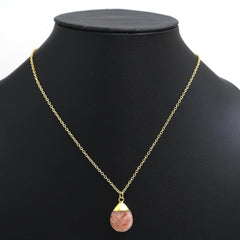 Gempires Sunstone Pear Necklace, Gold Electro Plated Crystal Pendant, 18 inch Adjustable 14K Gold Chain, Gem stone Jewelry for Women