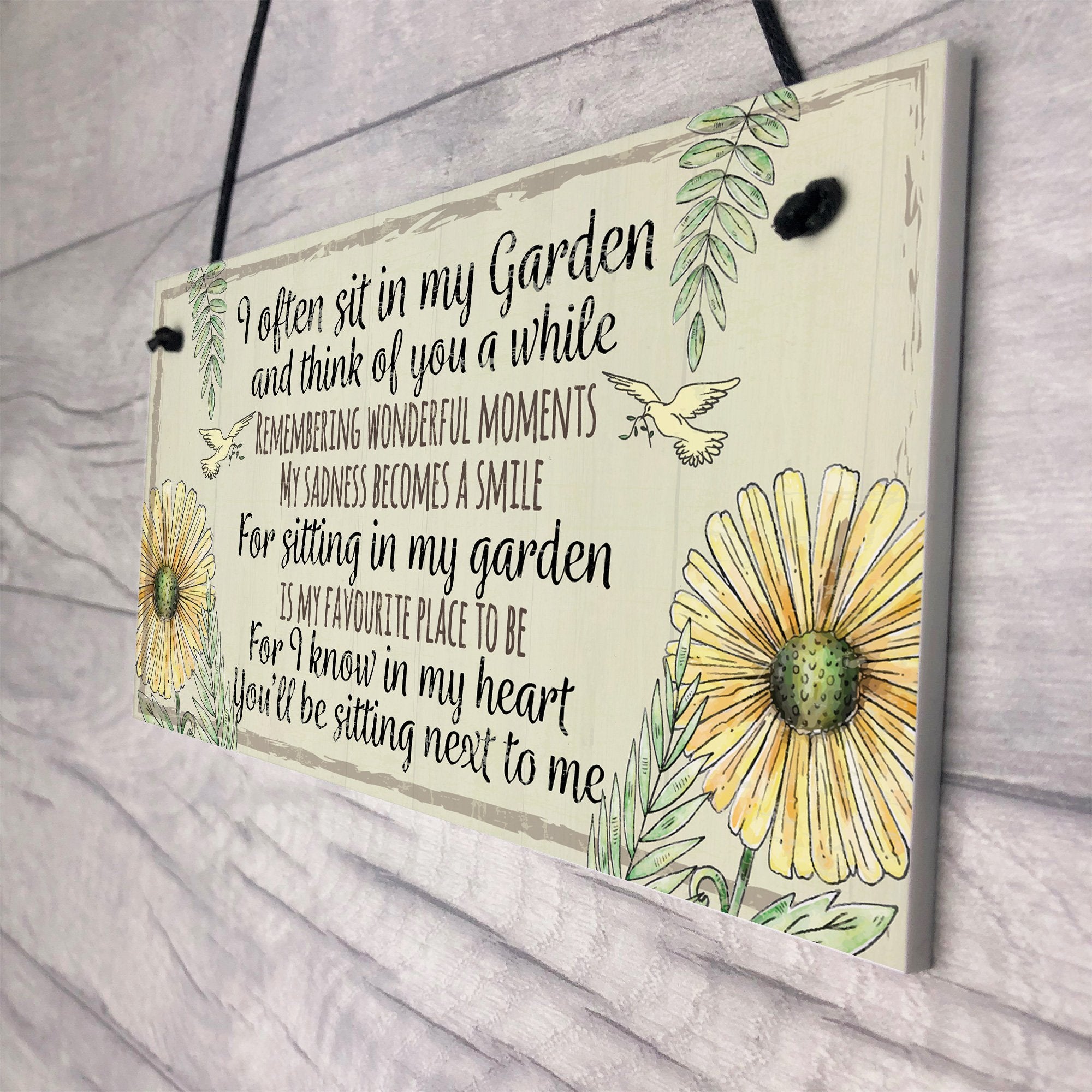 RED OCEAN Garden Plaque Summer House Sign Garden Shed Friendship Mum Nan Memorial Gift