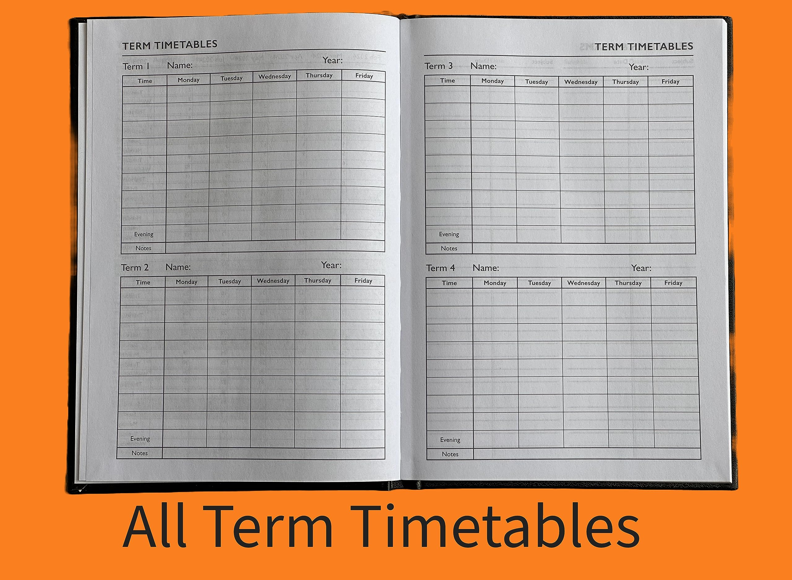 A4 Academic Diary 2024/2025 Week to View Hardback Case Bound - BLUE