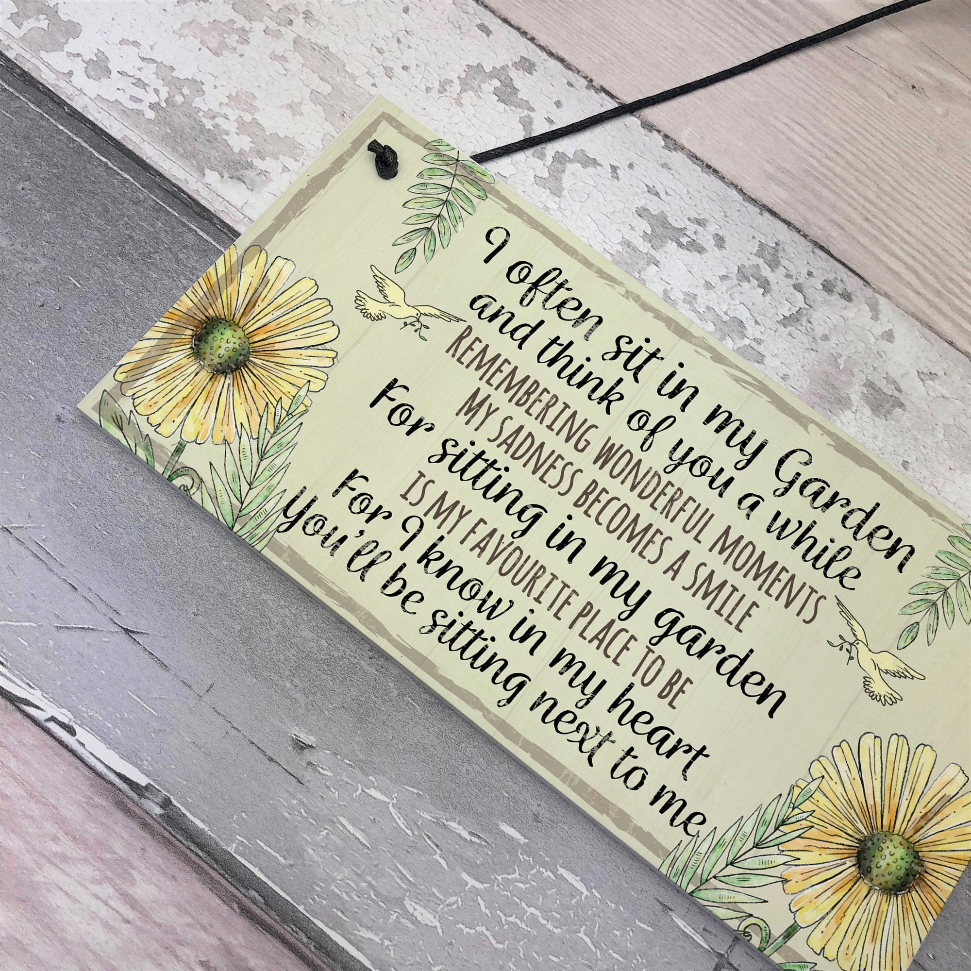 RED OCEAN Garden Plaque Summer House Sign Garden Shed Friendship Mum Nan Memorial Gift