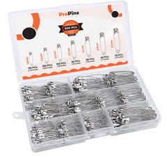 500Pcs Large Safety Pins Assorted 7-Sizes - Strong Nickel Plated Steel, Rust Resistant - Small Safety Pins for Clothes and Ideal for Art & Crafts, DIY, Pinning, Hemming, Dressmaking, Sewing and More