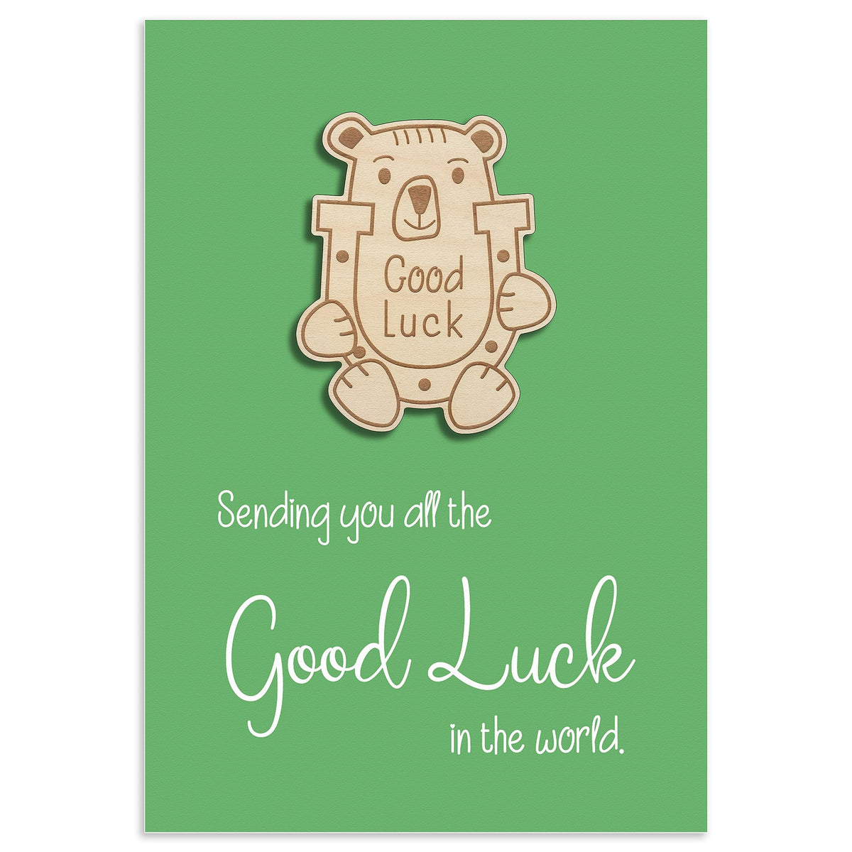 Good Luck Gifts Card with Teddy Bear Hug Token Cute Back to School Positive Affirmation Leaving Present Job Colleague Keepsake for Driving Test GCSE for Friends Daugther Present in the Pocket