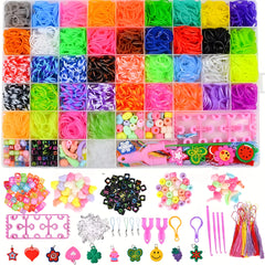 Tuilful Loom Bands Kit 5000and in 40 Vibrant Colours Loom Bands Friendship Bracelet Kit for Boys and Girls Includes Loom Bands Alphabet Beads S Hooks with Storage Box DIY Craft Gift (5000)