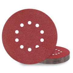 KONGMING 225mm sanding disc 10 Pcs 10 Hole Hook and Loop Grit P60 Sanding pads 9 inch sandpaper for Drywall Sander Long Neck Sander Sanding Giraffe