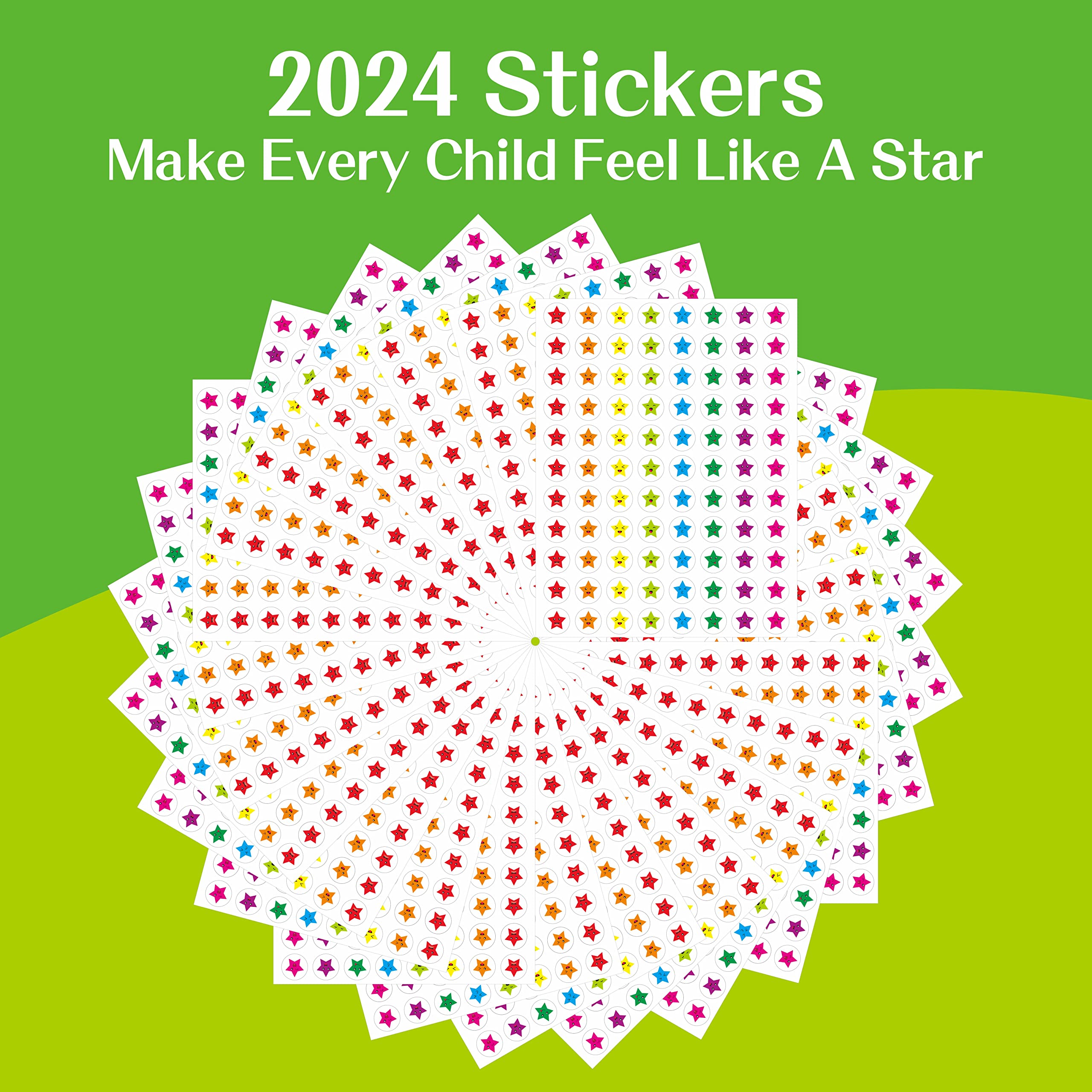 66 Pack Classroom Incentive Chart in 2 Designs with 2024 Star Stickers for Classroom Teaching or Family Using