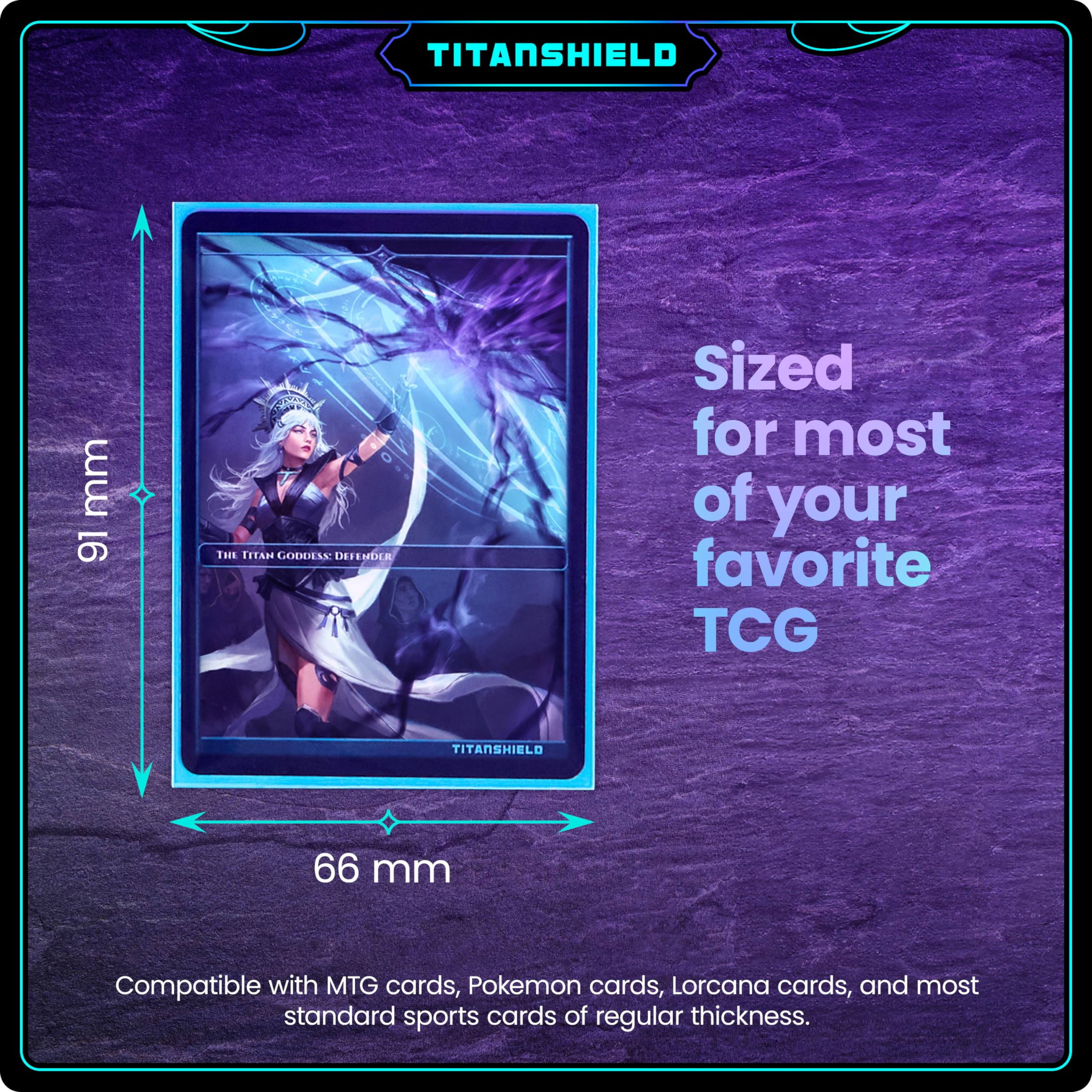 TitanShield (150 Sleeves/Turquoise Standard Size Board Game Trading Card Sleeves Deck Protector for MTG, Dropmix