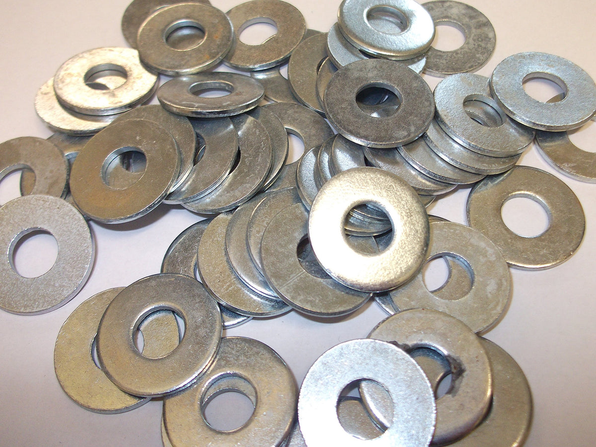 50 x M6 6mm Metric Form A Flat Steel Washers Bright Zinc Plated BZP