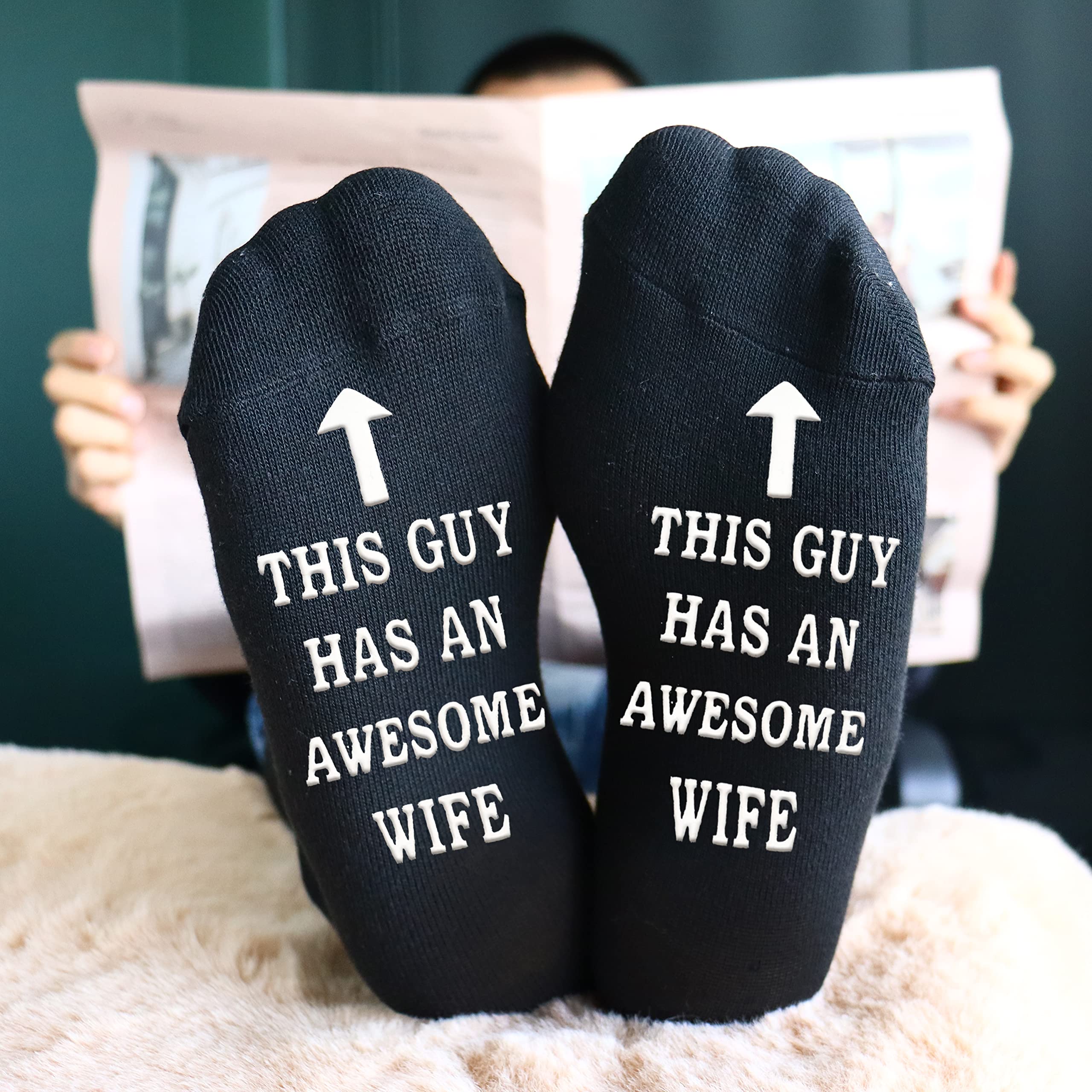 Jeasona To Husband Calf Socks Cotton Husband Gifts from Wife Birthday Funny Husband Christmas Gifts Husband Gifts for Wedding Day Husband Gifts Anniversary Valentine Gifts for Him Novelty