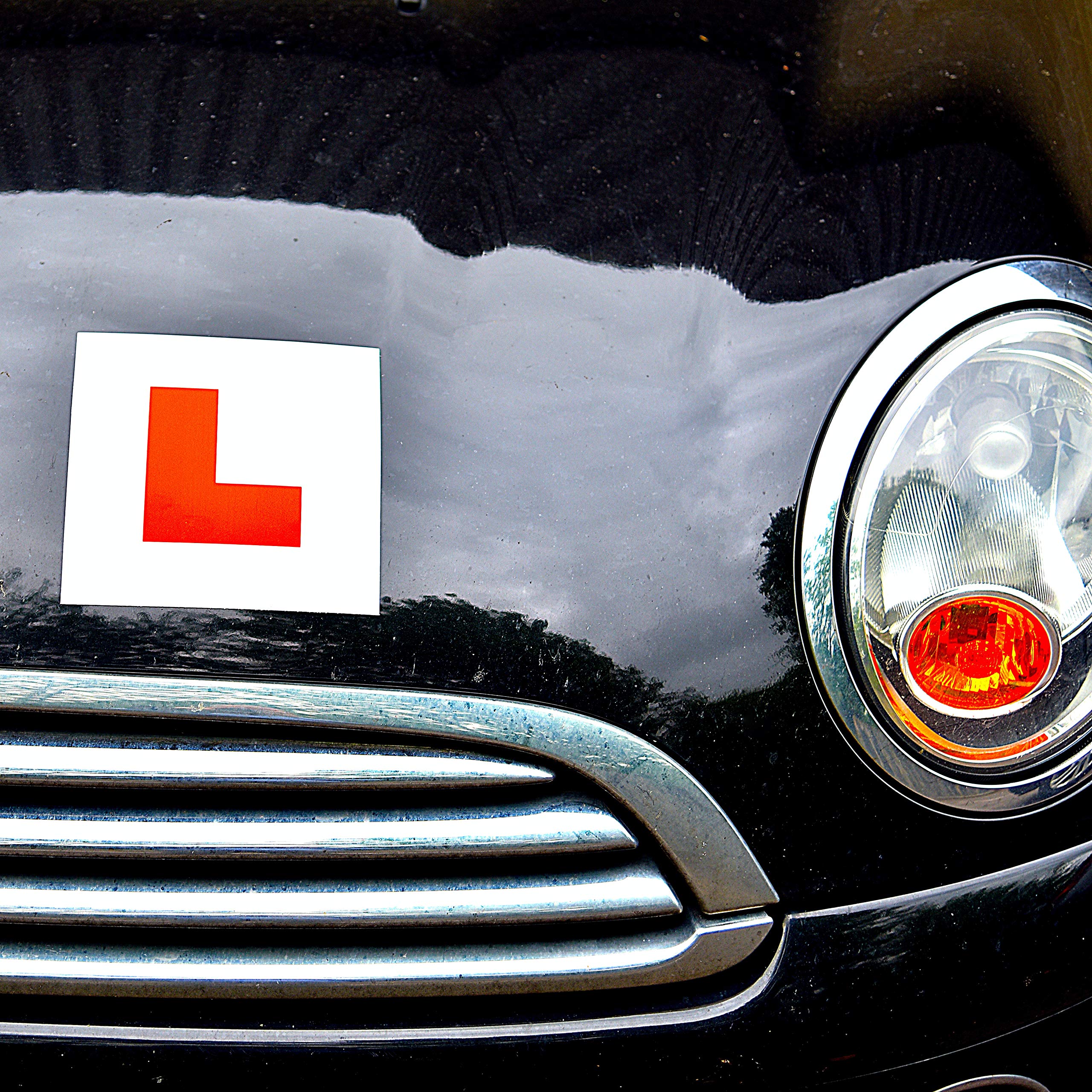 Sakura L Plates For Learner Drivers LP102 - Pair Self-Adhesive Or Tie On - Safe Visible Durable