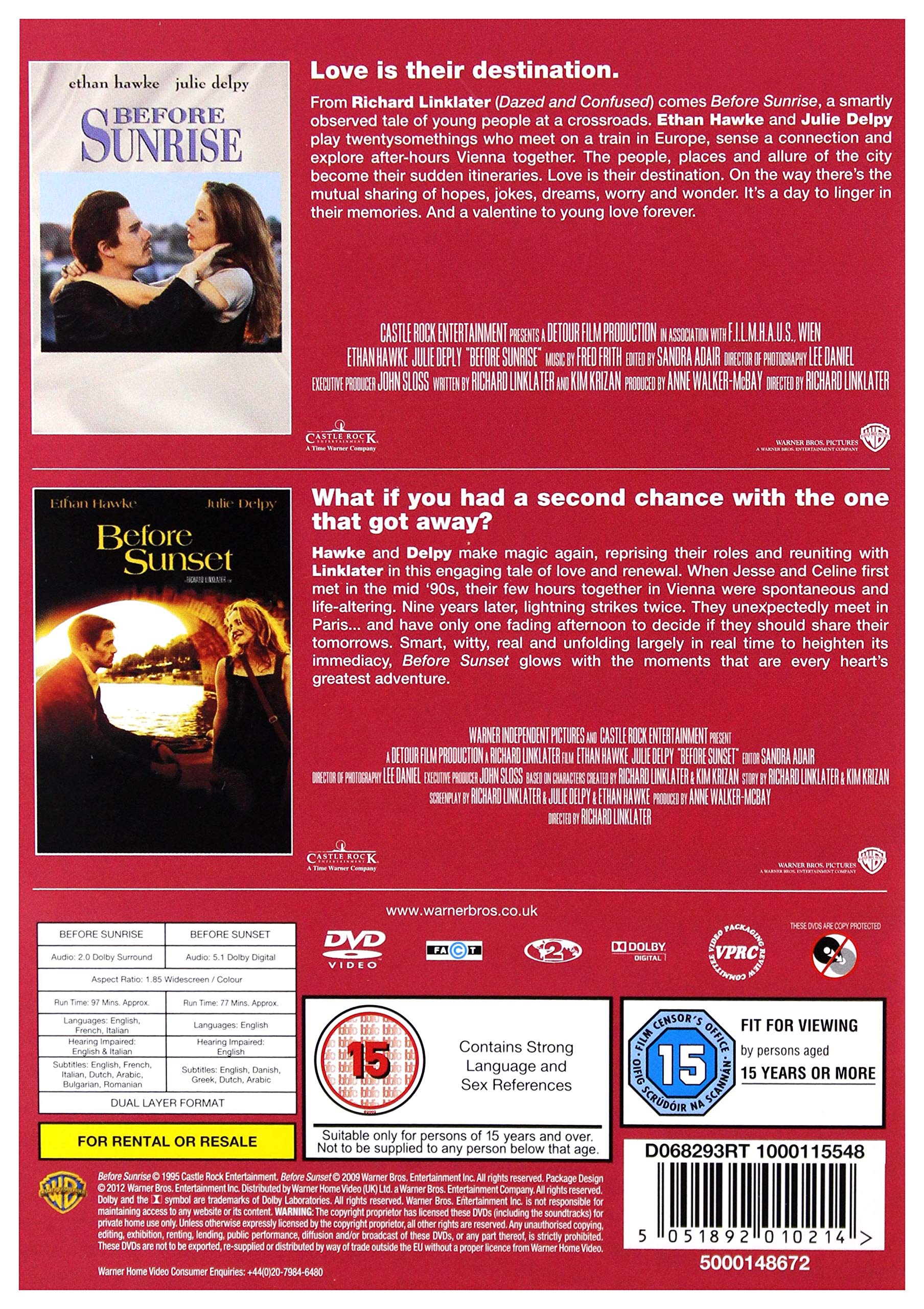 Before Sunrise / Before Sunset [DVD] [1995]