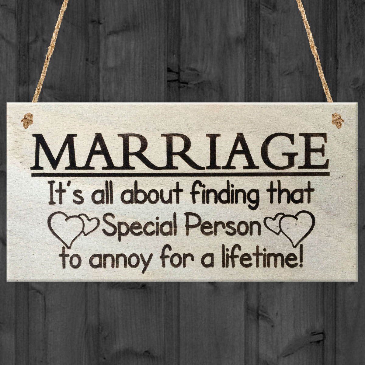 Red Ocean Marriage It's All About Finding That Special Person To Annoy For A Lifetime Funny Wooden Hanging Plaque Novelty Marriage Sign Anniversary Married Gift