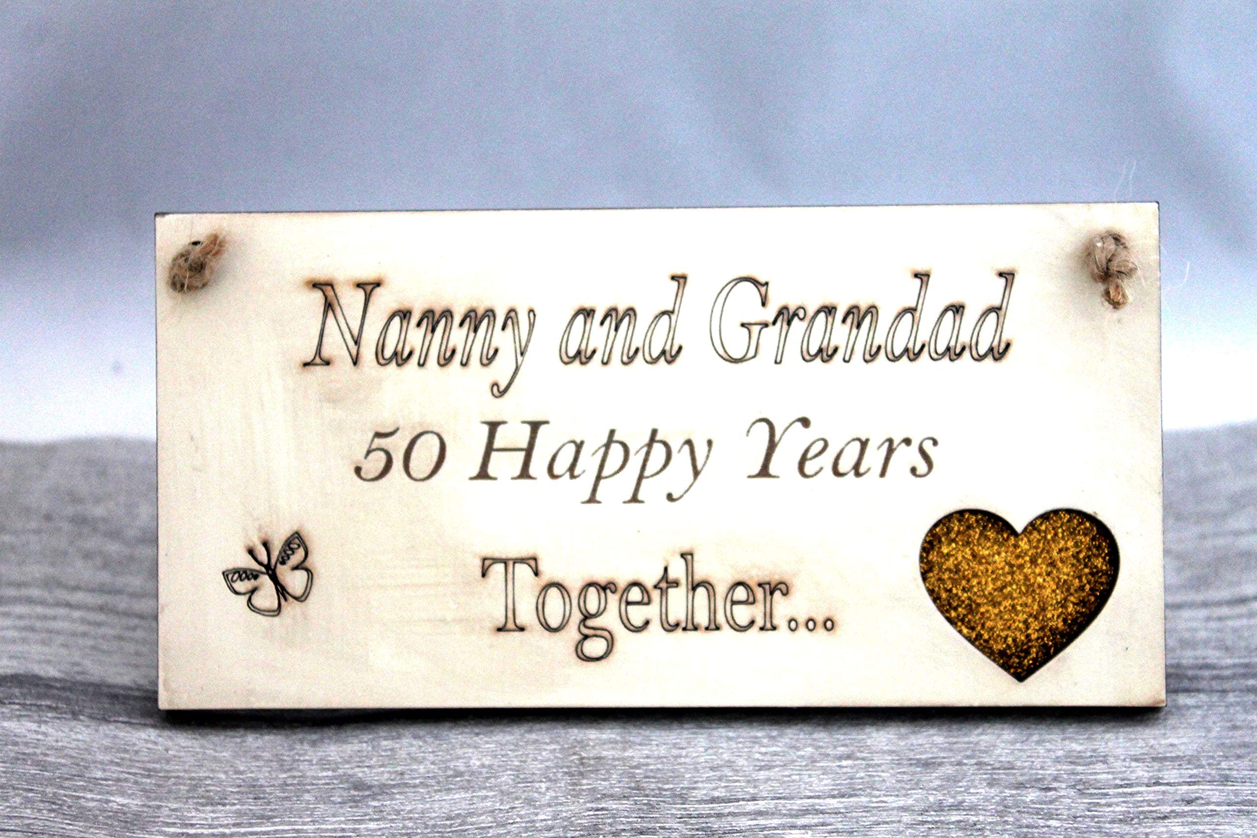 Nanny and Grandad Grandparents Anniversary Gift Plaque Gift 50 Years 50th Gold Wedding