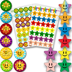 Innoveem Star Stickers For Children – Premium Quality School Stickers For Teachers To Praise Good Work & Behaviour - Smiley Small Star Stickers For Reward Chart With Strong Adhesive Glue [240 Pack]