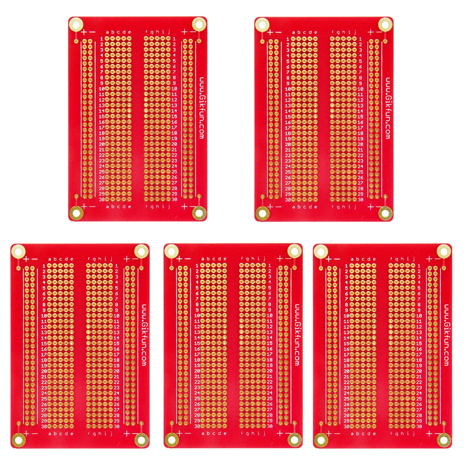 Gikfun Solder-able Breadboard Gold Plated Finish Proto Board PCB DIY Kit for Arduino (Pack of 5PCS) GK1007U