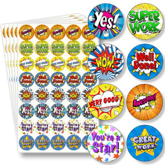 200 Reward Stickers for Children - Premium Well Done Stickers For Teachers, 25mm Stickers For Children School Good Behaviour, 8 Design Teacher Stickers For Good Work, Praise Stickers By Innoveem