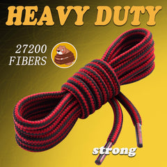 lorpops Round Boot Laces [2 Pairs] Heavy Duty and Durable Shoelaces for Boots,Diameter: 3/16” Work Boots & Hiking Shoes , 40inch/100cm, Red