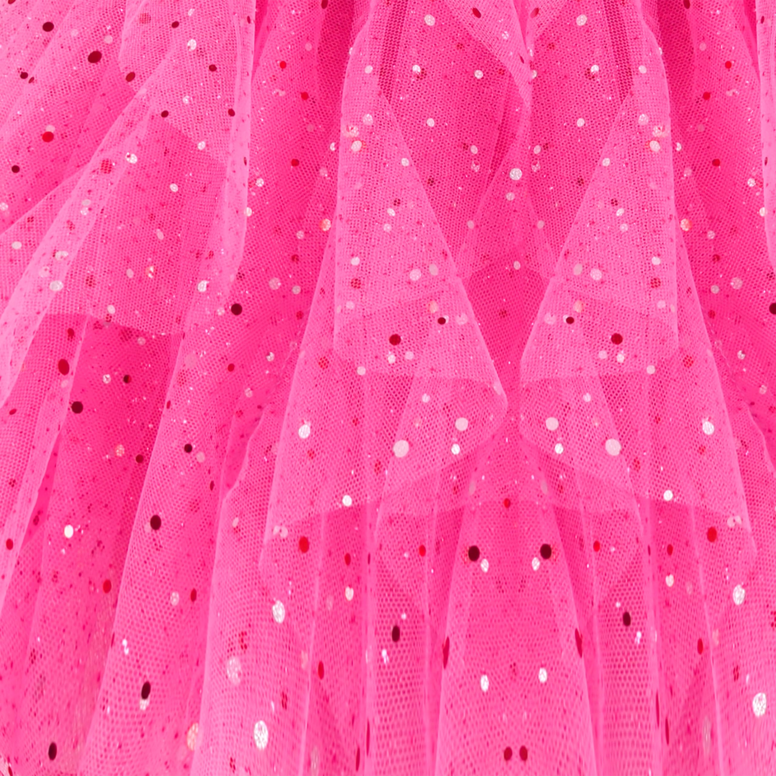 Sunny Fashion Girls Skirt Rose Pink Polka Dot Sparkling Tutu Party Ballet Tulle Age 6 Years