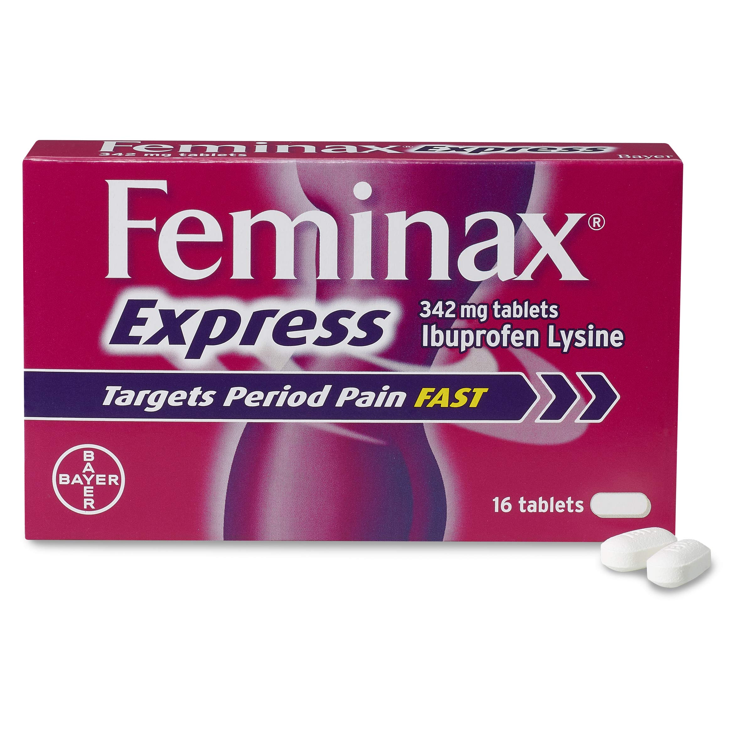 Feminax Express with Ibuprofen and Lysine - 342 mg x 16 Tablets